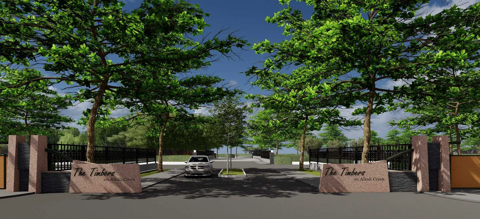 Architectural rendering of The Timbers on Alkali Creek entrance